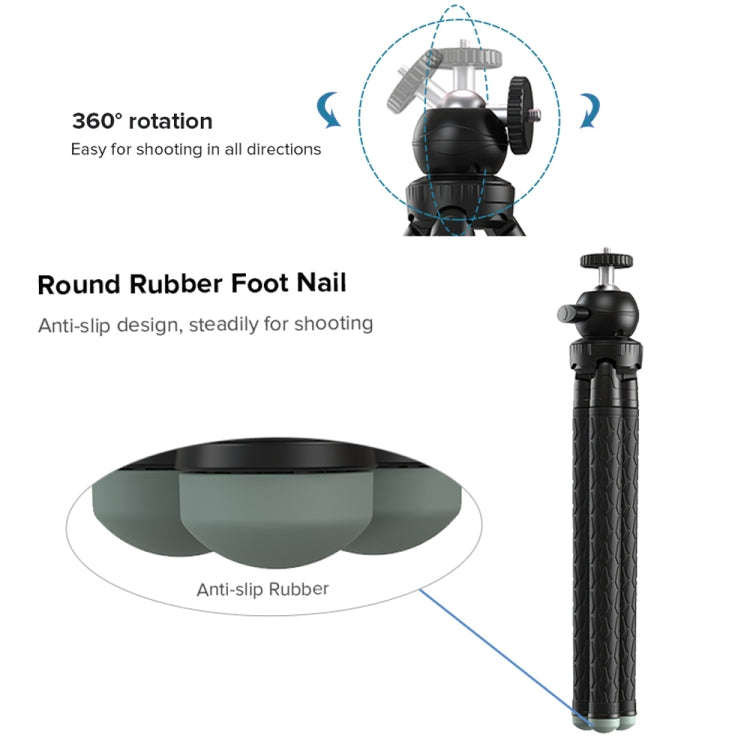 APEXEL APL-JJ09 Mobile Selfie Live Streaming Portable Stretch Telephoto Tripod(Black)