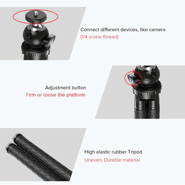 APEXEL APL-JJ09 Mobile Selfie Live Streaming Portable Stretch Telephoto Tripod(Black)