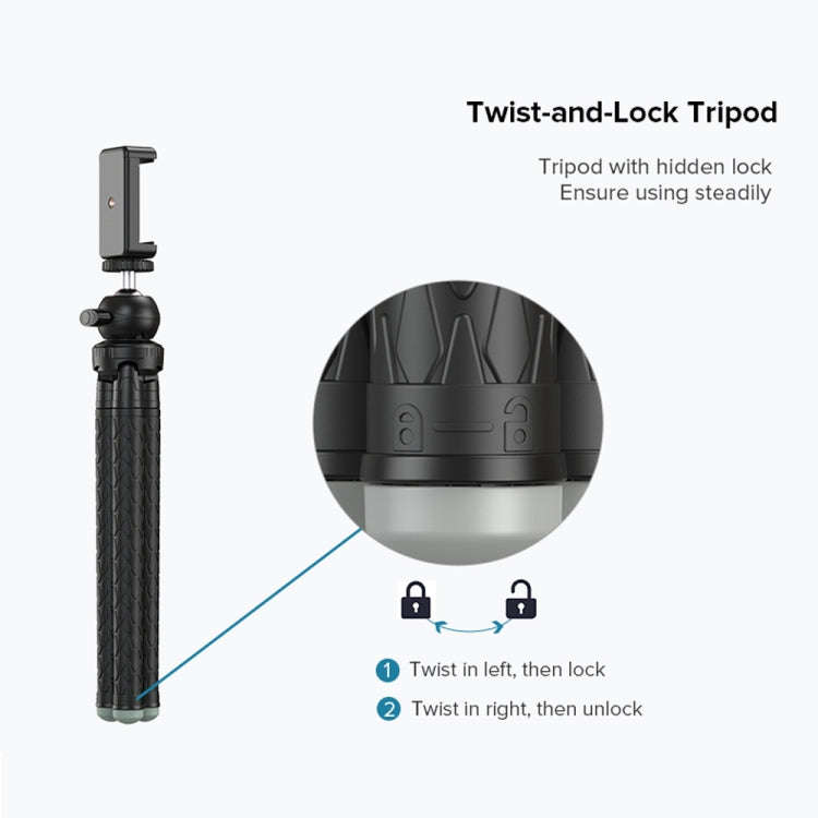 APEXEL APL-JJ09 Mobile Selfie Live Streaming Portable Stretch Telephoto Tripod(Black)