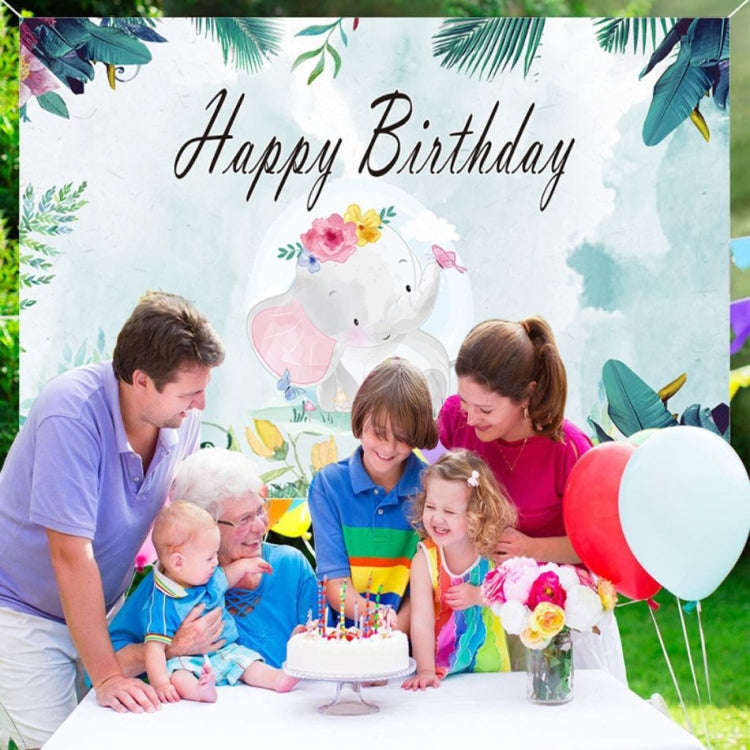 150x100cm Cartoon Cute Elephant Birthday Theme Party Decoration Photography Background Cloth