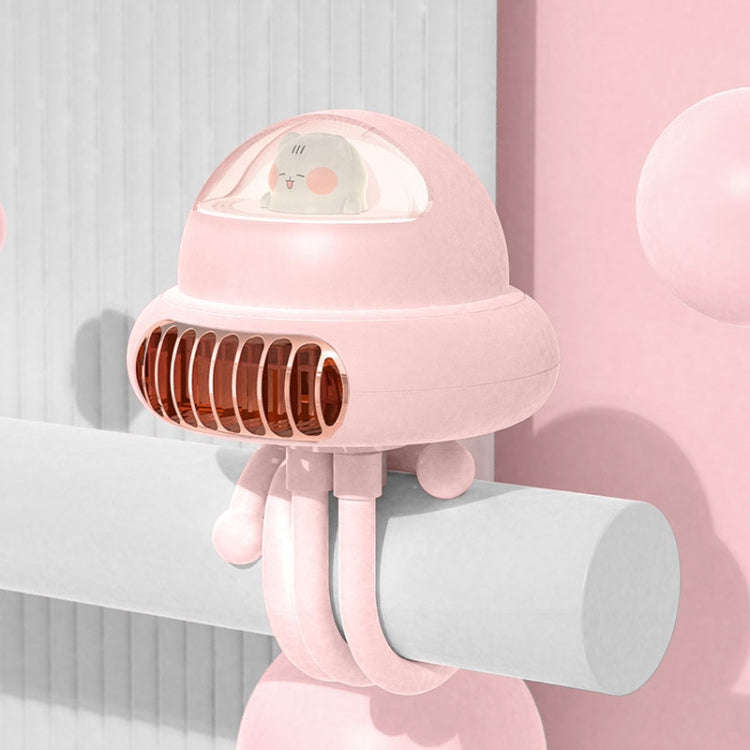 Shaking Head Stroller Fan Leafless Octopus Mute Portable Mini Fan Shaking Head Version (Pink)
