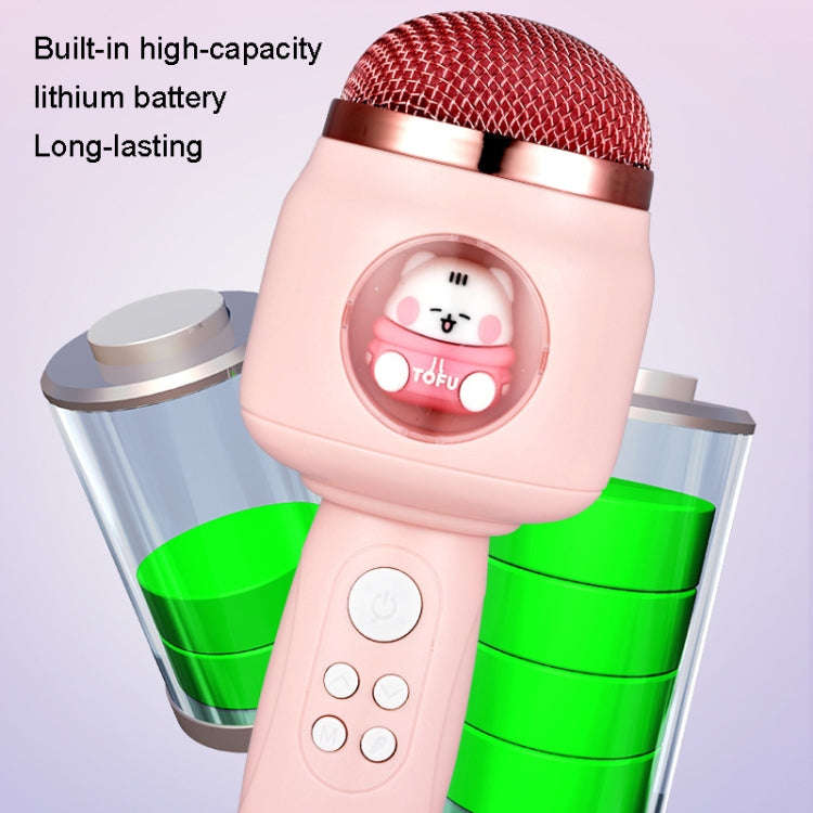 Children Wireless Microphone Bluetooth Phone Singing Microphone(Pink)