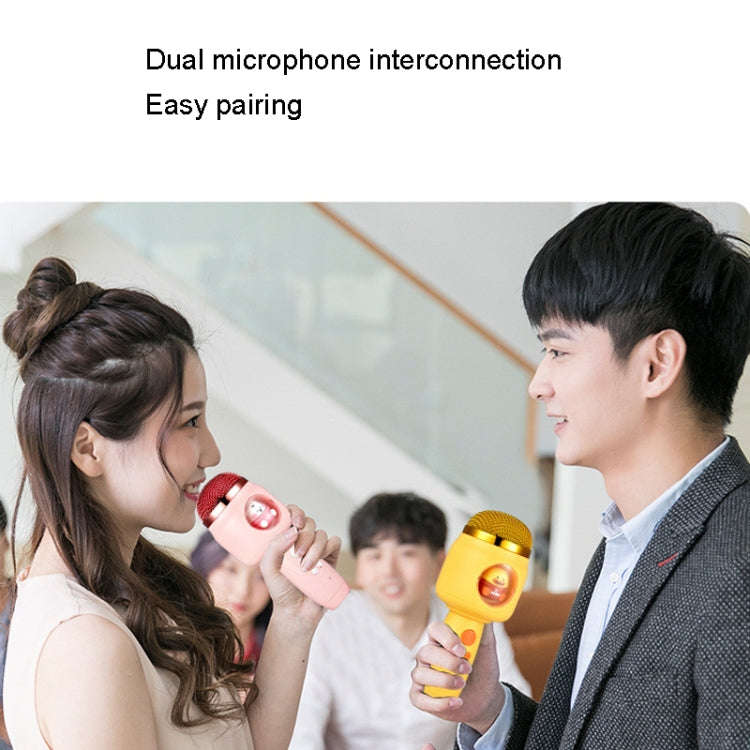 Children Wireless Microphone Bluetooth Phone Singing Microphone(Pink)