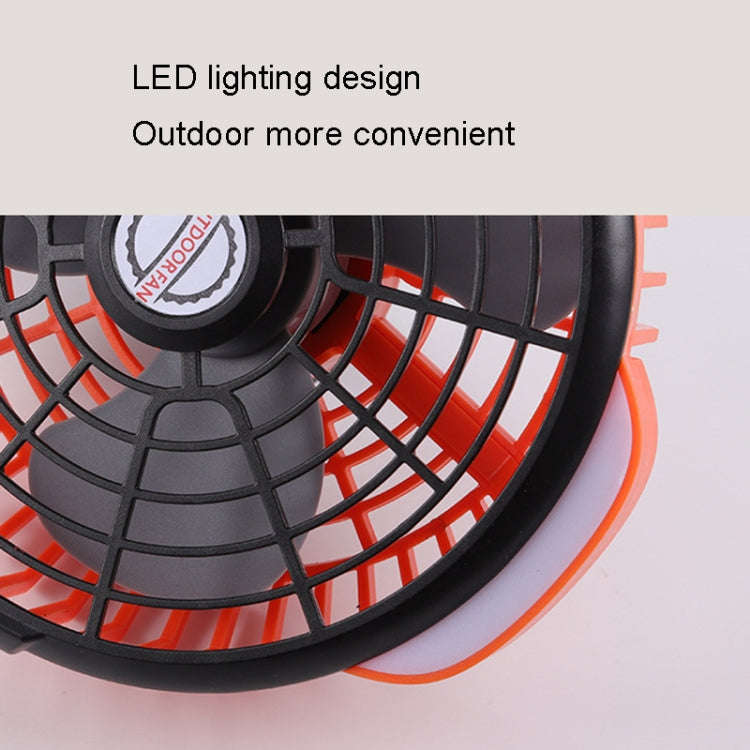 Outdoor Camping USB Charging Fan Tent Swing Head Fan With Tripod LED Light(Black)