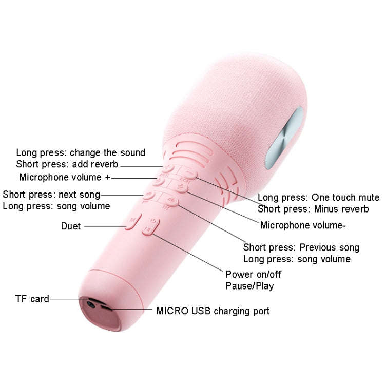 K9 Wireless Bluetooth Microphone Mobile Phone Sing Microphone(Pink)
