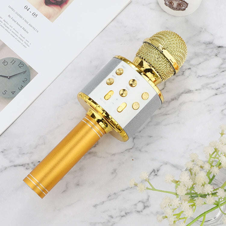 WS-858L LED Light Flashing Wireless Capacitance Microphone Comes With Audio Mobile Phone Bluetoon...