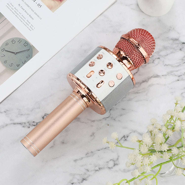 WS-858L LED Light Flashing Wireless Capacitance Microphone Comes With Audio Mobile Phone Bluetoon...