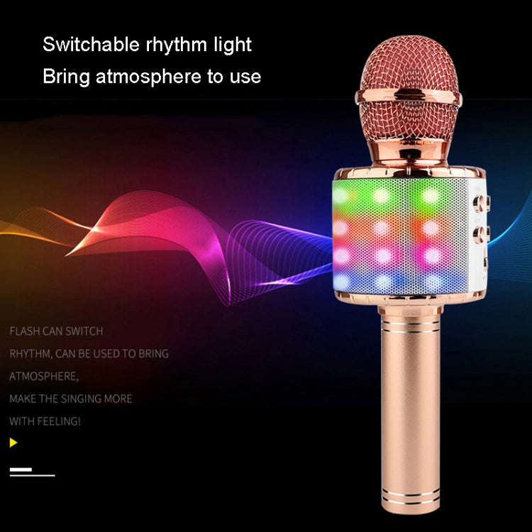 WS-858L LED Light Flashing Wireless Capacitance Microphone Comes With Audio Mobile Phone Bluetoon...
