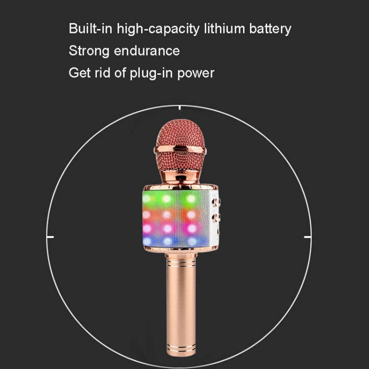 WS-858L LED Light Flashing Wireless Capacitance Microphone Comes With Audio Mobile Phone Bluetoon...