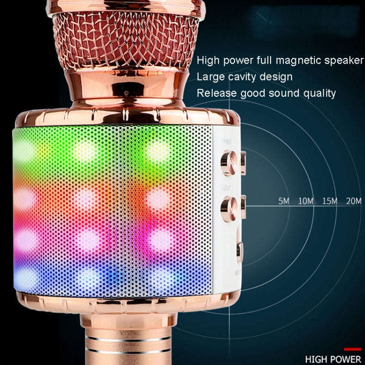 WS-858L LED Light Flashing Wireless Capacitance Microphone Comes With Audio Mobile Phone Bluetoon...