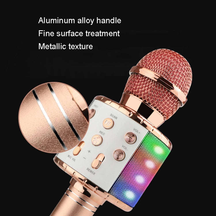 WS-858L LED Light Flashing Wireless Capacitance Microphone Comes With Audio Mobile Phone Bluetoon...
