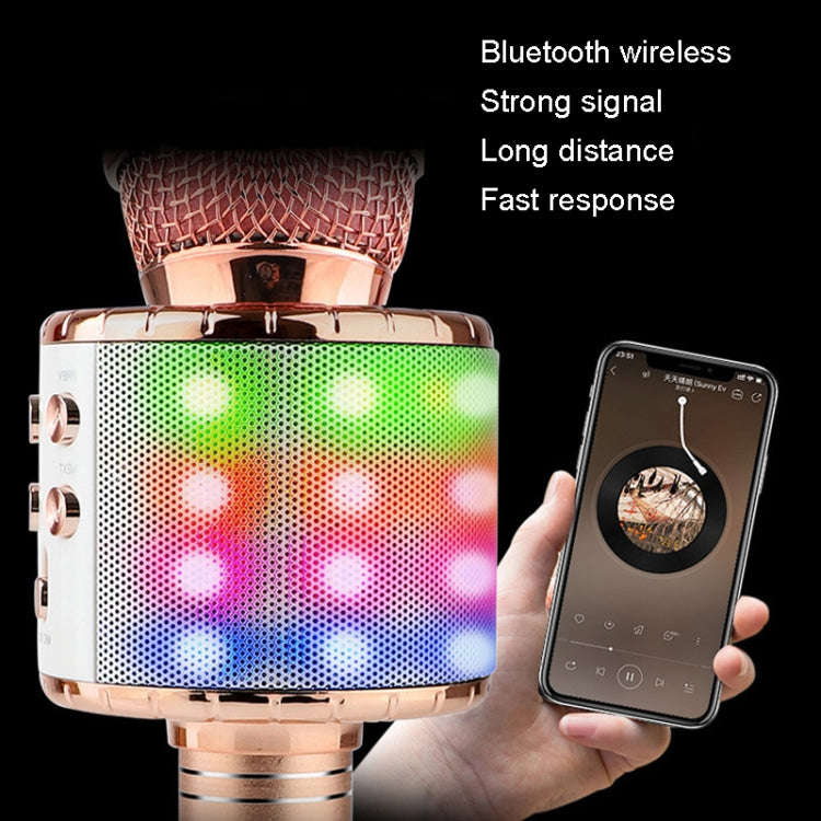 WS-858L LED Light Flashing Wireless Capacitance Microphone Comes With Audio Mobile Phone Bluetoon...