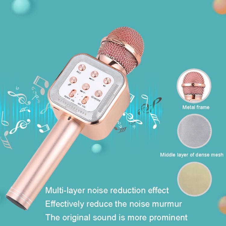 WS-1818 LED Light Flashing Microphone Self-contained Audio Bluetooth Wireless Microphone(Blue)