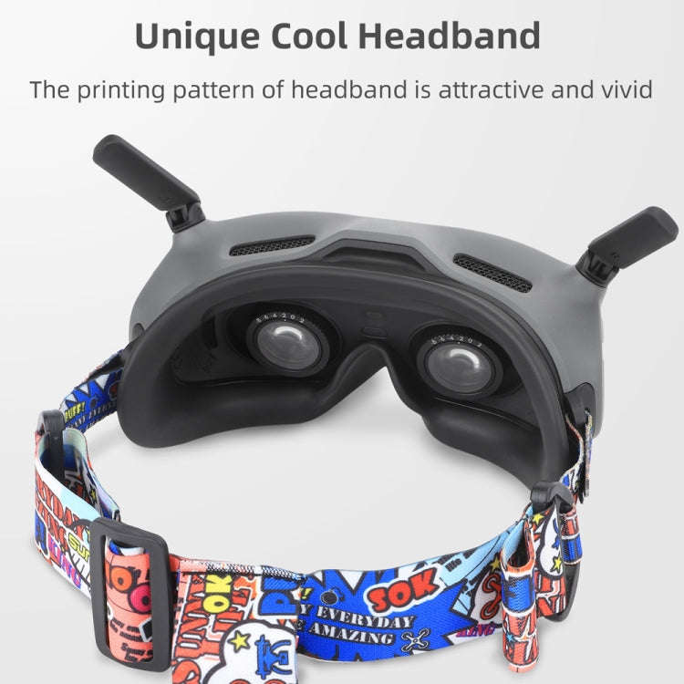Sunnylife TD487 For DJI Avata / FPV Goggles V2 Color Headband Fixed Elastic Strap(Graffiti)