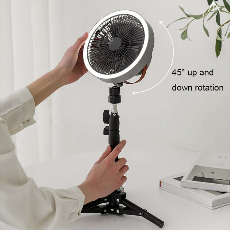 ZK-01 7 Inch Outdoor Camping LED Light Tripod Fan Portable Multifunctional Power Bank Hanging Fan...