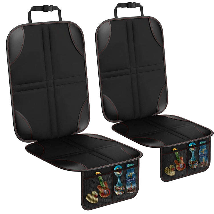 2pcs Child Car Seat Protector Non-Slip Base Material + Waterproof 600D Fabric(Red Line)