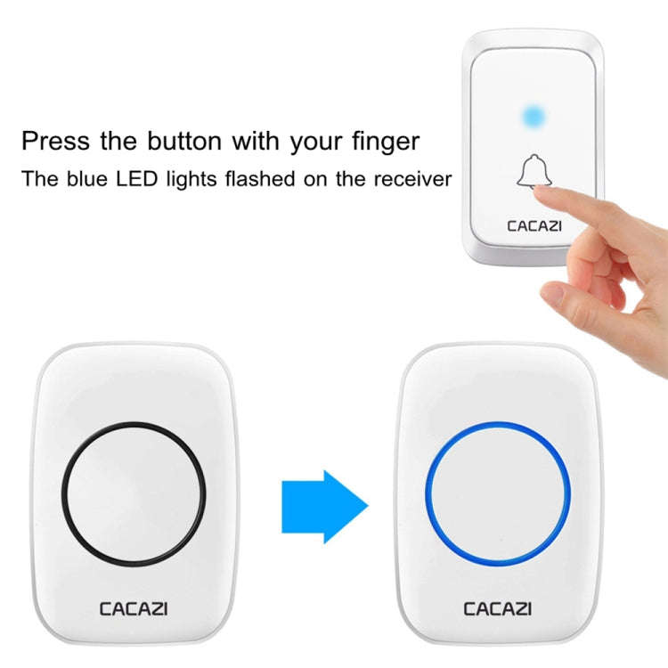 CACAZI A06-DC 1 To 1 Battery Type Smart Home Wireless Waterproof Music Doorbell(Black)