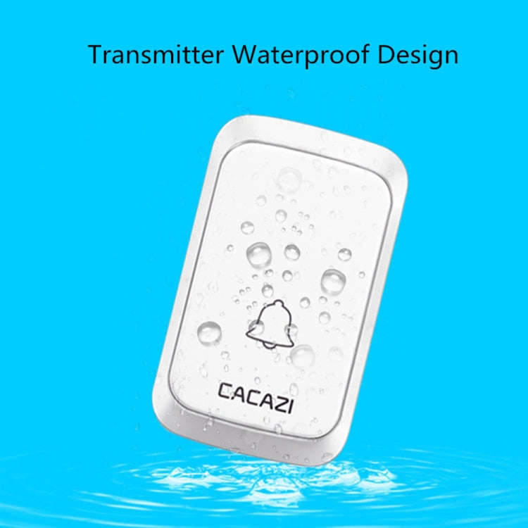 CACAZI A06-DC 1 To 1 Battery Type Smart Home Wireless Waterproof Music Doorbell(White)