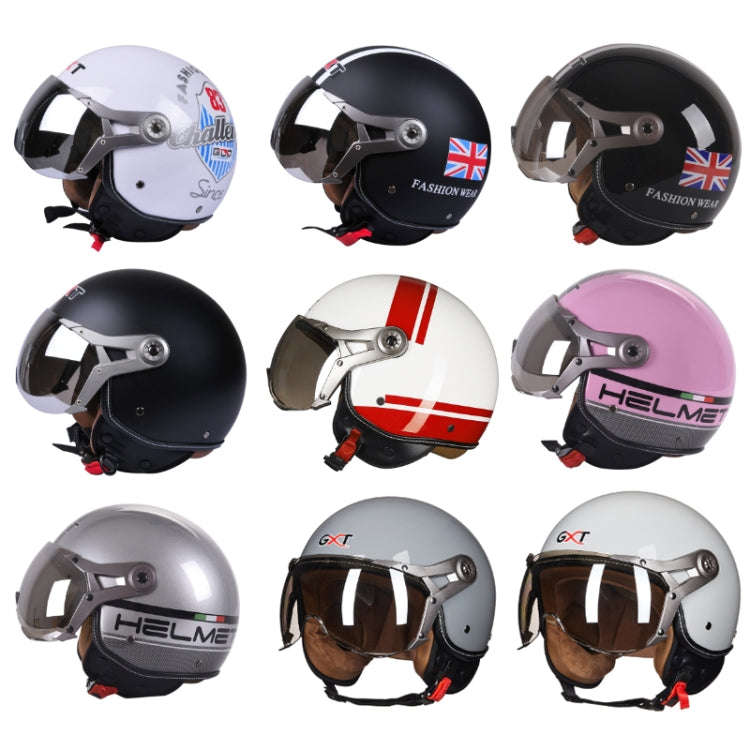 GXT Electric Vehicle Half Cover Helmet Four Seasons Retro Helmet, Size: M(Cement Gray)