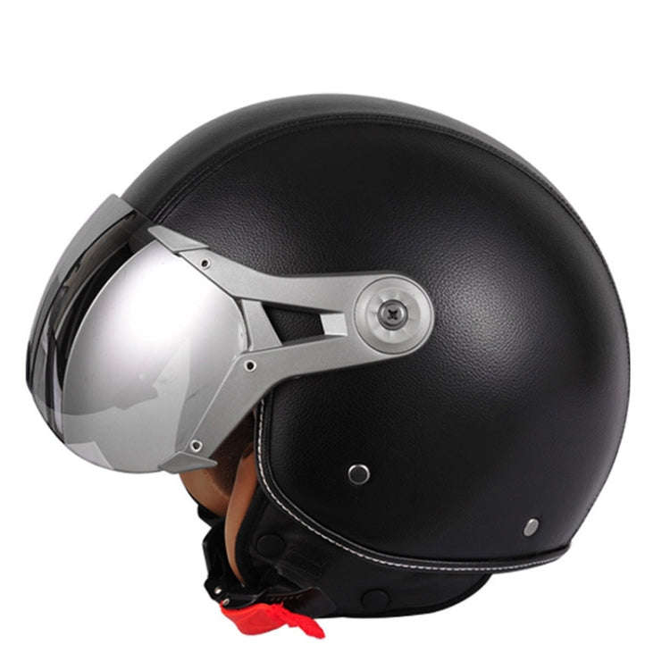 GXT Electric Vehicle Half Cover Four Seasons Retro Helmet, Size: L(Black)