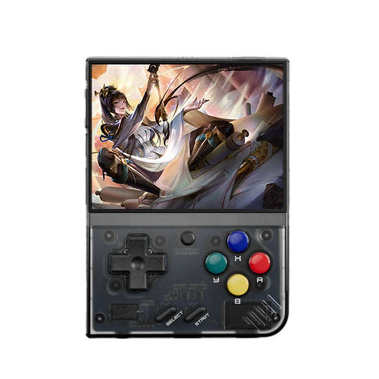 Miyoo Mini Plus 3.5 Inch IPS Screen Retro Handheld Game Console 64GB 15K Games(Transparent Black)