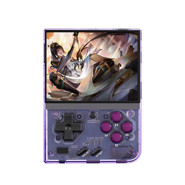 Miyoo Mini Plus 3.5 Inch IPS Screen Retro Handheld Game Console 128G 25K Games(Transparent Purple)