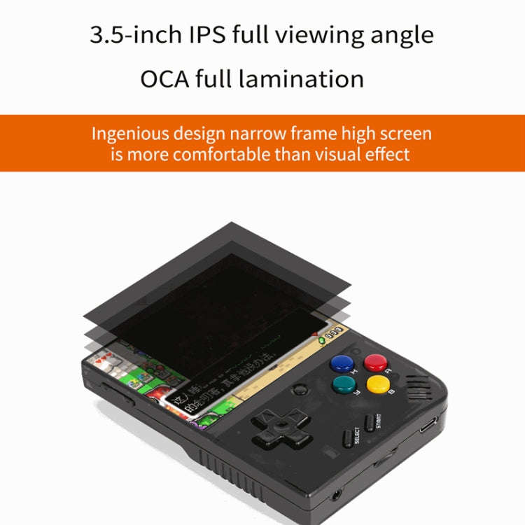 Miyoo Mini Plus 3.5 Inch IPS Screen Retro Handheld Game Console 64GB 15K Games(Transparent Black)