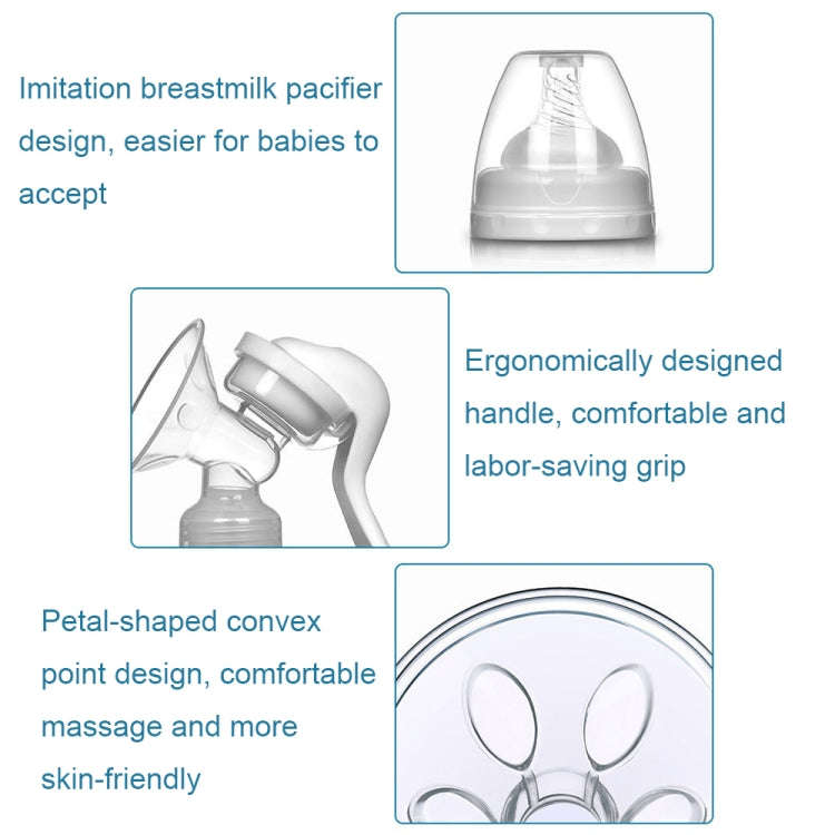 Adjustable Force Breast Pump 2 in 1 Manual Breast Pump Maternity Products(White)