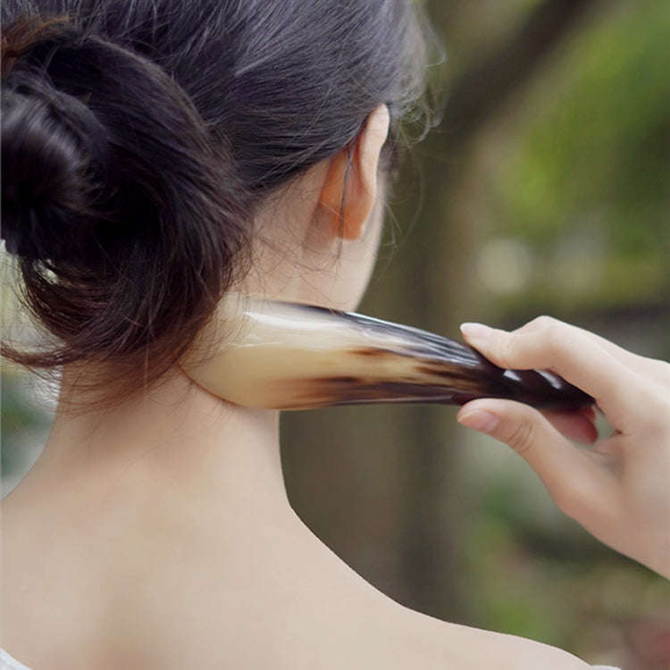 Small Horn Tube With Round Dot Scraping Acupuncture Stick, Color Random Delivery
