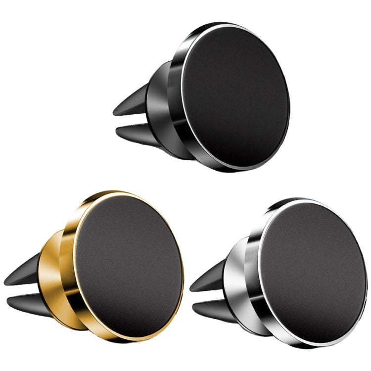 Air Outlet Type Aluminum Alloy Car Magnetic Suction Bracket Navigation Phone Holder(Black)