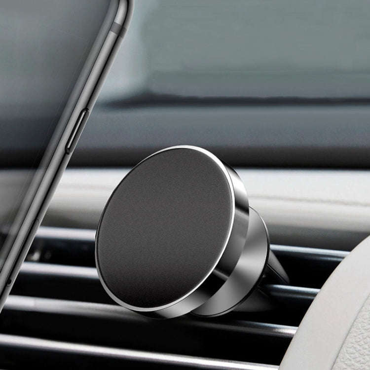 Air Outlet Type Aluminum Alloy Car Magnetic Suction Bracket Navigation Phone Holder(Black)