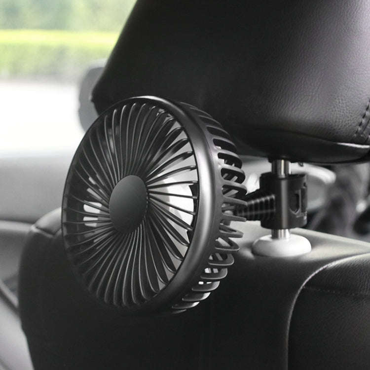 SUITU  12V/24V Mini Car Fan USB Charging Single Head Fan 360 Degree Cooling Fan, Style: Seat Back...