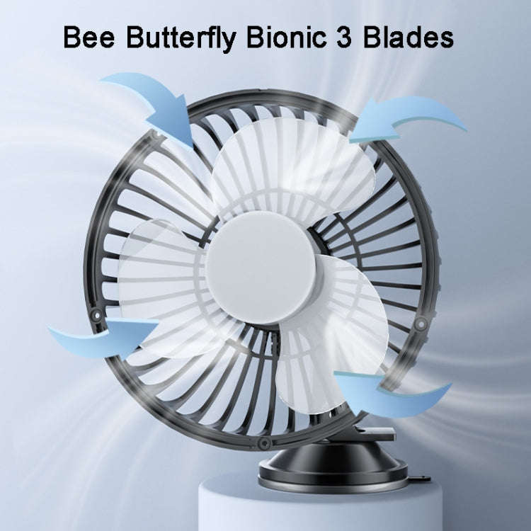 SUITU  12V/24V Mini Car Fan USB Charging Single Head Fan 360 Degree Cooling Fan, Style: Suction C...