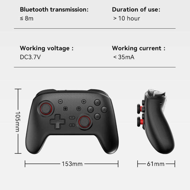 Wireless Bluetooth Somatosensory Vibration Gamepad For Nintendo Switch/Switch PRO(S07 Black)