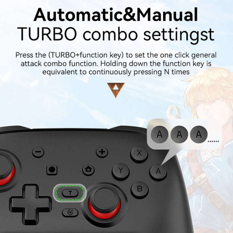 Wireless Bluetooth Somatosensory Vibration Gamepad For Nintendo Switch/Switch PRO(S07 Black)
