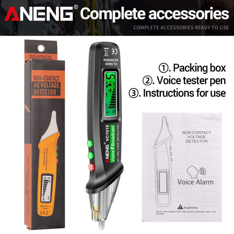 ANENG VC1019 Non-Contact Induction Electric Pen High-Precision Line Detection Breakpoint Voice Te...