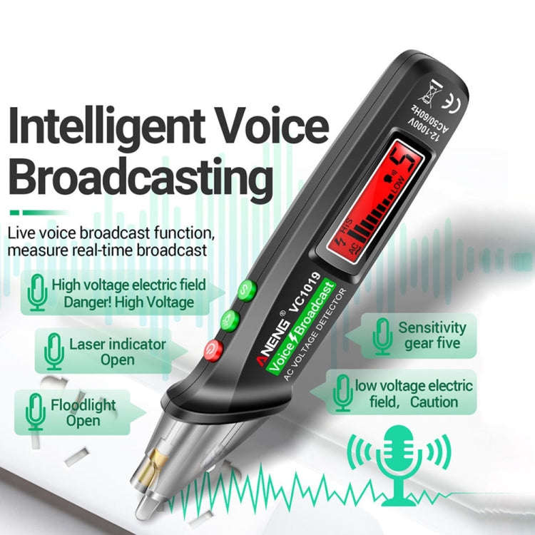 ANENG VC1019 Non-Contact Induction Electric Pen High-Precision Line Detection Breakpoint Voice Te...