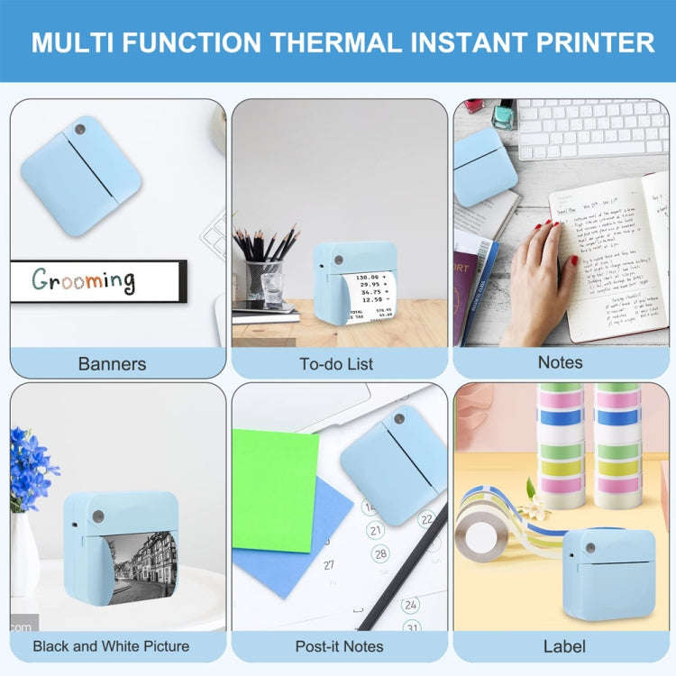 C17 Bluetooth Pocket Mini Label Printer Inkless Thermal Printer Wireless Photo Printer(White)