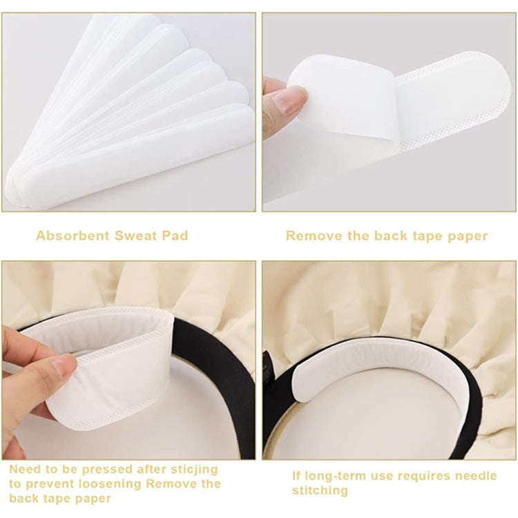 10pcs /Pack Disposable Hat Brim Stickers Shirt Collar Anti-Dirty Sweat-Absorbing Stickers(Black)