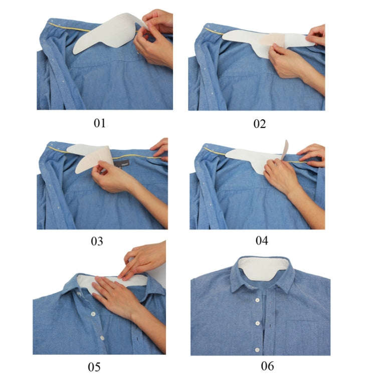10pcs /Pack Disposable Self-Adhesive Sweat Pads T-Shirt Neck Collar Hat Absorbent Sticker 29cm