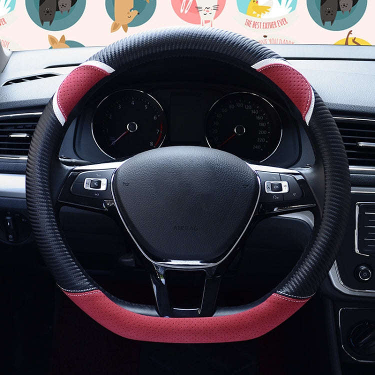 38cm Cute Rabbit Women Cartoon Car Steering Wheel Cover, Color: D Type Black Red