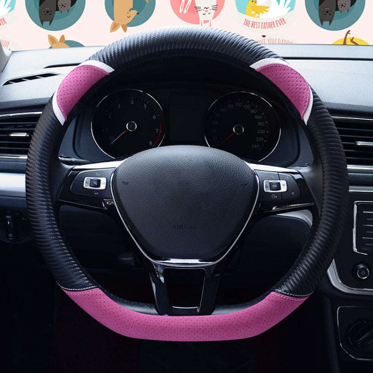 38cm Cute Rabbit Women Cartoon Car Steering Wheel Cover, Color: D Type Black Rose Red