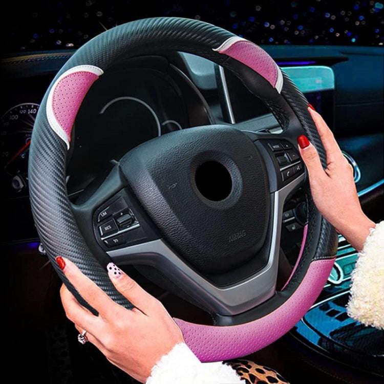 38cm Cute Rabbit Women Cartoon Car Steering Wheel Cover, Color: D Type Black