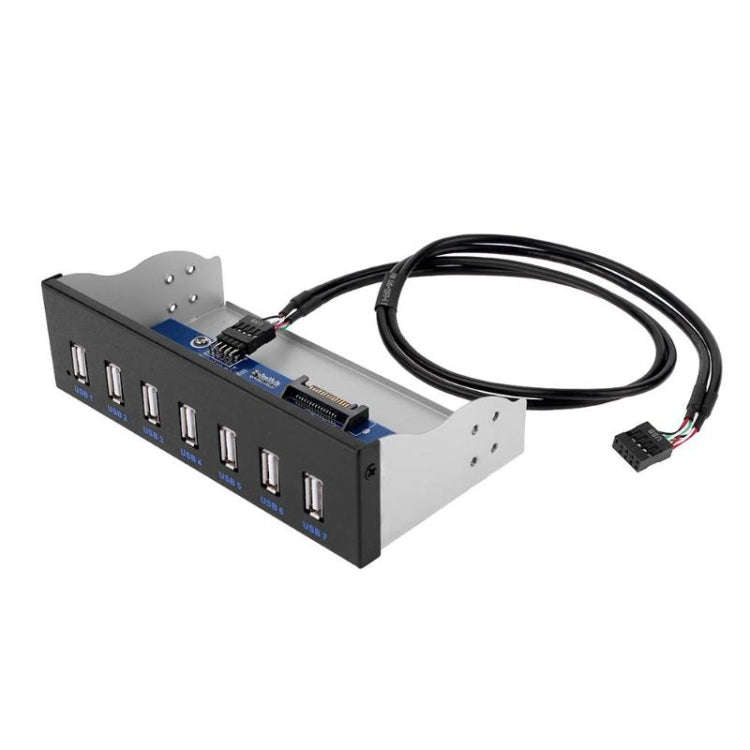 7 Port USB2.0 Optical Drive Bit Front Panel, Style: Side Plug