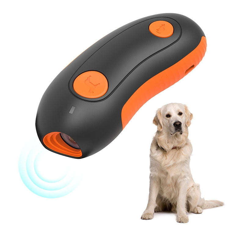 Ultrasonic Pet Trainer Handheld Sonic Dog Repeller Portable Electronic Dog Trainer(Orange)