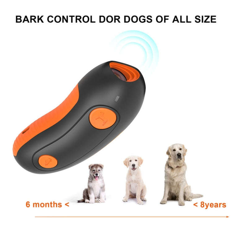 Ultrasonic Pet Trainer Handheld Sonic Dog Repeller Portable Electronic Dog Trainer(Orange)