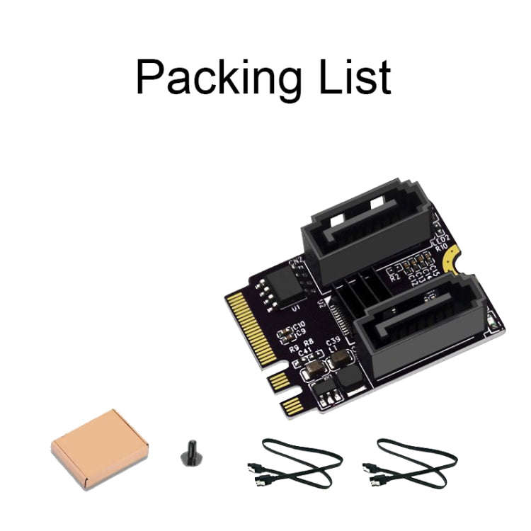 M2 to SATA3.0 Adapter Card PCI-E3.0 Card KEY A+E WiFi M.2 to SATA JMB582 Chip(Black)