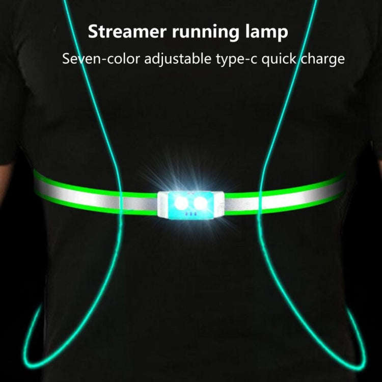 USB Rechargeable Running Light Strap Chest Light(Blue)