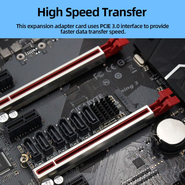 M2 M-EKY PCIE3.0 To SATA6G Transfer Expansion Card 6 Port Hard Disk Expansion Adapter Card(PH516)
