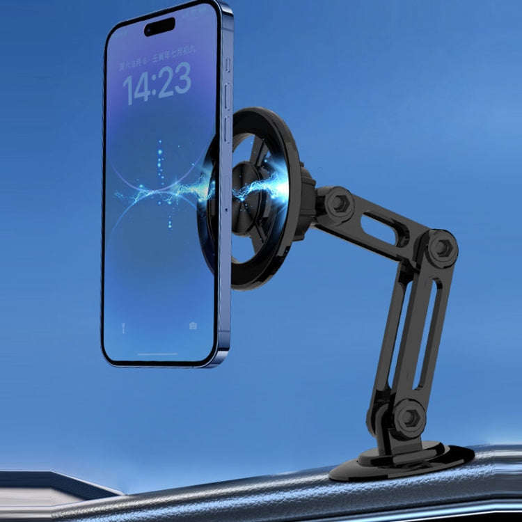 Magsafe Magnetic Mobile Phone Bracket Metal Car Navigation Folding Bracket(Black)